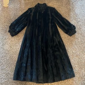 Pamela McCoy Faux Fur Floor Length Coat